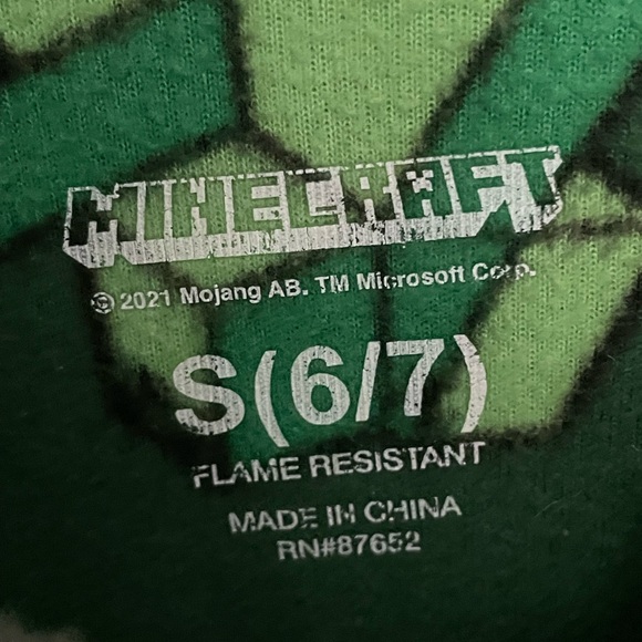 Minecraft Boys Fleece One Piece Pajama Size S (6/7) - Picture 2 of 3